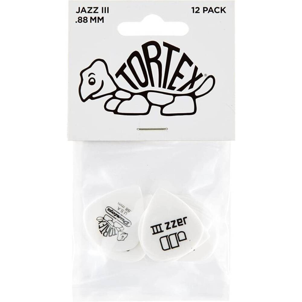 Медиаторы Dunlop 478P0.88 Tortex White Jazz III Player's Pack 0.88 mm (12 шт.)
