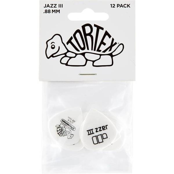Медиаторы Dunlop 478P0.88 Tortex White Jazz III Player's Pack 0.88 mm (12 шт.)