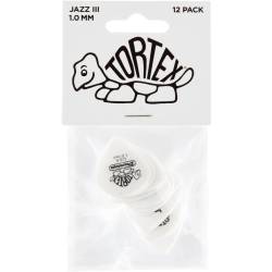 Медиаторы Dunlop 478P1.0 Tortex White Jazz III Player's Pack 1.0 mm (12 шт.)