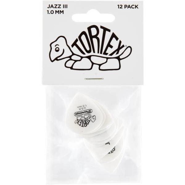 Медиаторы Dunlop 478P1.0 Tortex White Jazz III Player's Pack 1.0 mm (12 шт.)
