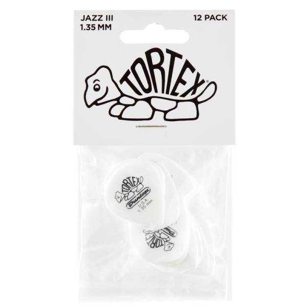 Медіатори Dunlop 478P1.35 Tortex White Jazz III Player's Pack 1.35 mm (12 шт.)