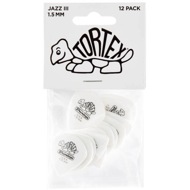 Медіатори Dunlop 478P1.5 Tortex White Jazz III Player's Pack 1.5 mm (12 шт.)