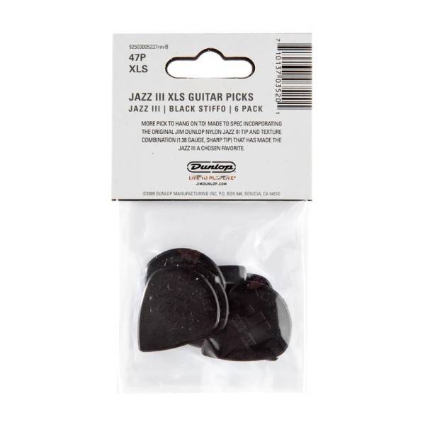 Медіатори Dunlop 47PXLS Nylon Jazz III Player's Pack 1.38 mm (6 шт.)