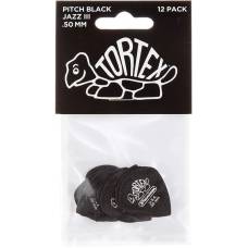 Медиаторы Dunlop 482P0.50 Tortex Pitch Black Jazz III Player's Pack 0.50 mm (12 шт.)