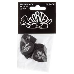 Медиаторы Dunlop 482P1.0 Tortex Pitch Black Jazz III Player's Pack 1.0 mm (12 шт.)