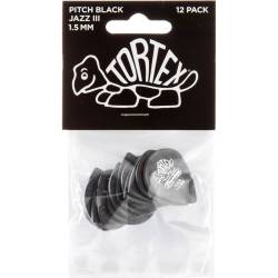 Медиаторы Dunlop 482P1.5 Tortex Pitch Black Jazz III Player's Pack 1.5 mm (12 шт.)
