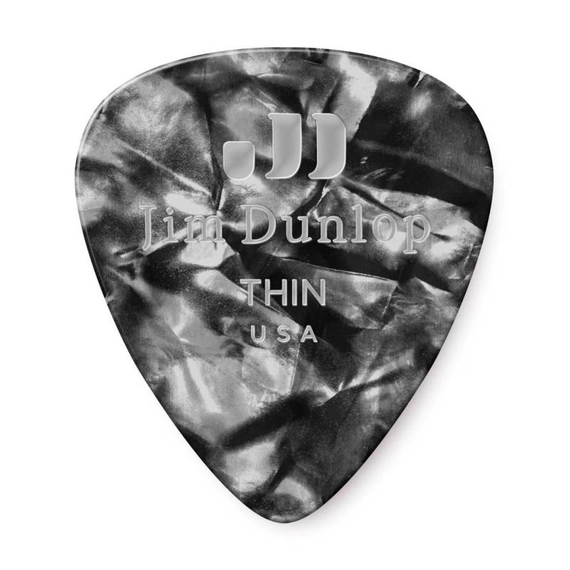 Медиаторы Dunlop 483P02TH Genuine Celluloid Black Pearloid Thin Player's Pack (12 шт.)
