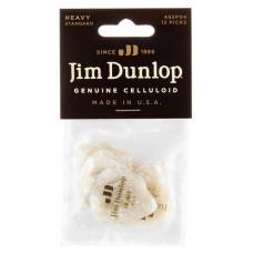 Медіатори Dunlop 483P04HV Genuine Celluloid White Pearloid Heavy Player's Pack (12 шт.)