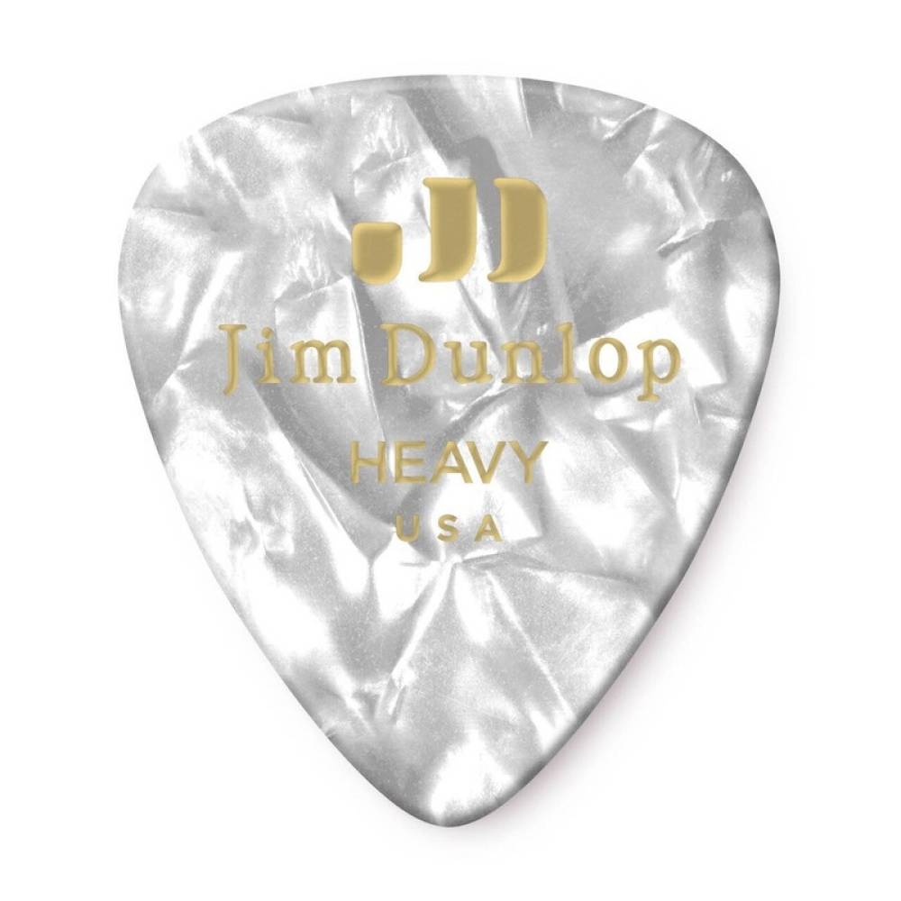Медіатори Dunlop 483P04HV Genuine Celluloid White Pearloid Heavy Player's Pack (12 шт.)