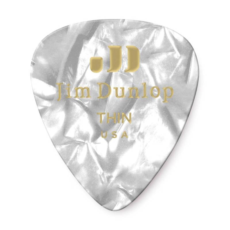 Медиаторы Dunlop 483P04TH Genuine Celluloid White Pearloid Thin Player's Pack (12 шт.)
