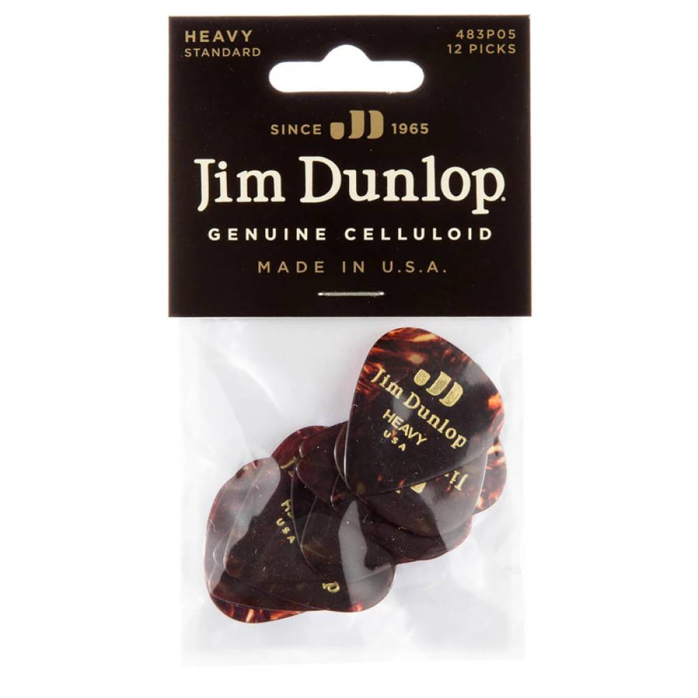 Медиаторы Dunlop 483P05HV Genuine Celluloid Shell Heavy Player's Pack (12 шт.)