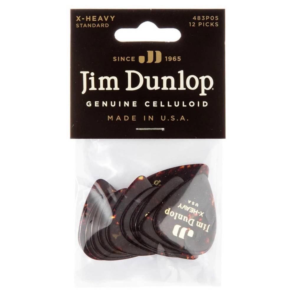 Медиаторы Dunlop 483P05XH Genuine Celluloid Classic Shell Extra Heavy Player's Pack (12 шт.)