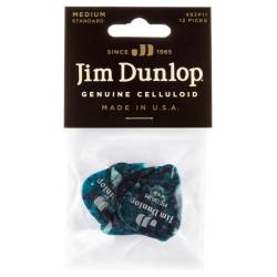 Медіатори Dunlop 483P11MD Genuine Celluloid Turquoise Pearloid Medium Player's Pack (12 шт.)