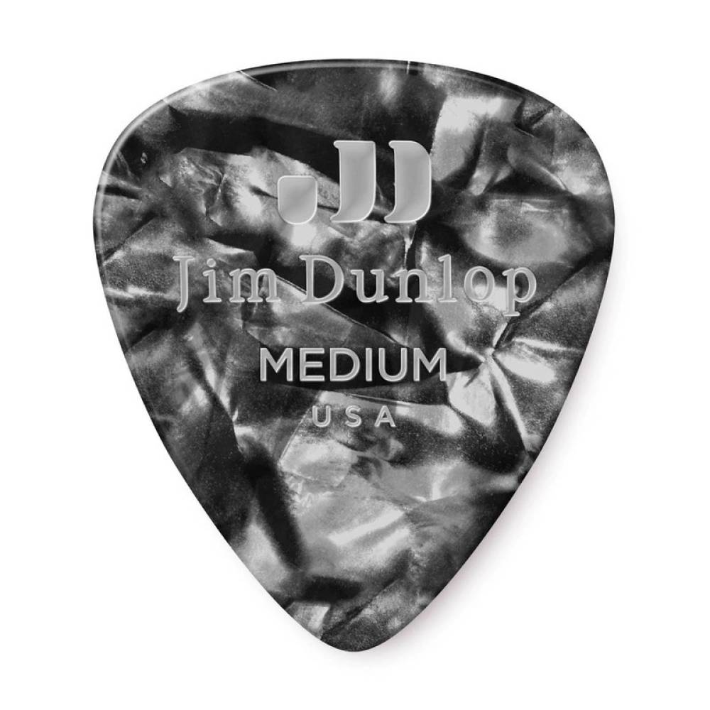 Медіатори Dunlop 483P02MD Genuine Celluloid Black Pearloid Medium Player's Pack (12 шт.)