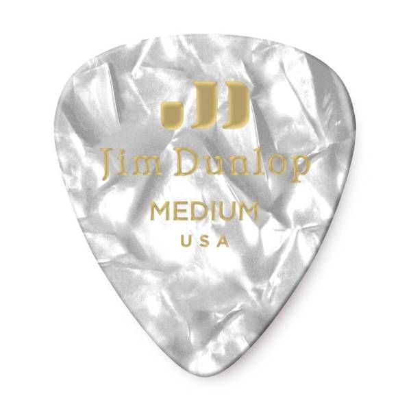 Медіатори Dunlop 483P04MD Genuine Celluloid White Pearloid Medium Player's Pack (12 шт.)