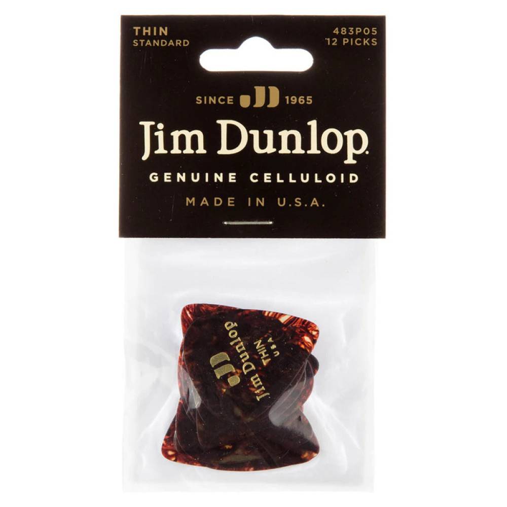 Медиаторы Dunlop 483P05TH Genuine Celluloid Classic Shell Thin Player's Pack (12 шт.)