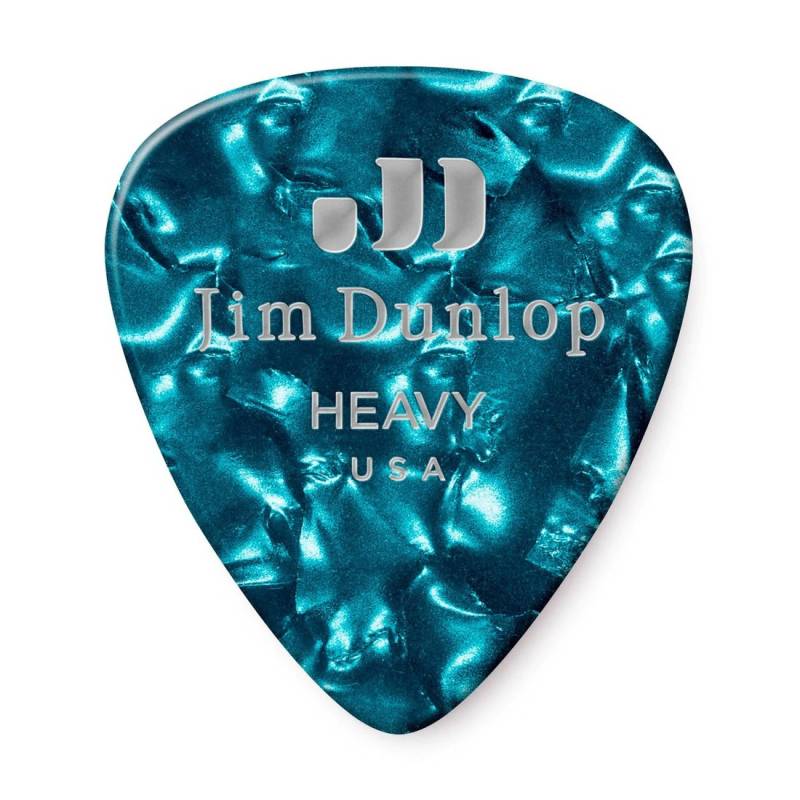Медіатори Dunlop 483P11HV Genuine Celluloid Turquoise Pearloid Heavy Player's Pack (12 шт.)