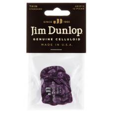 Медіатори Dunlop 483P13TH Genuine Celluloid Purple Pearloid Thin Player's Pack (12 шт.)