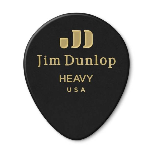 Медіатори Dunlop 485P03HV Genuine Celluloid Teardrop Black Heavy Player's Pack (12 шт.)