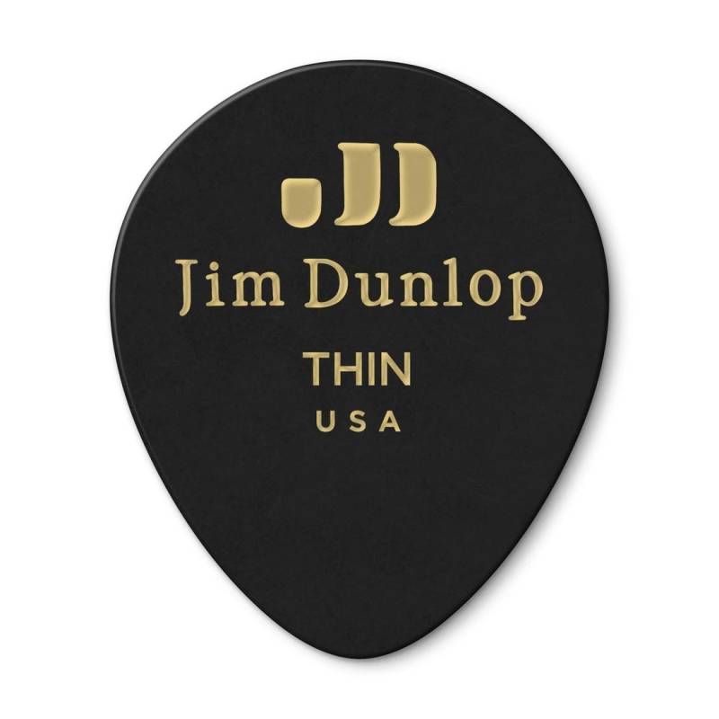 Медіатори Dunlop 485P03TH Genuine Celluloid Teardrop Black Thin Player's Pack (12 шт.)