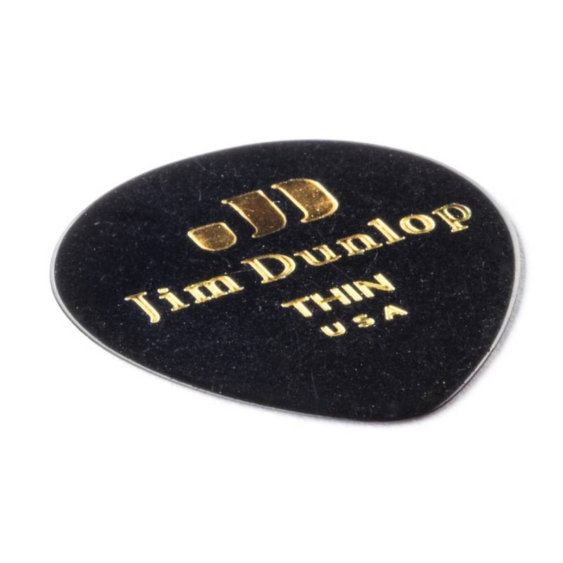 Медіатори Dunlop 485P03TH Genuine Celluloid Teardrop Black Thin Player's Pack (12 шт.)
