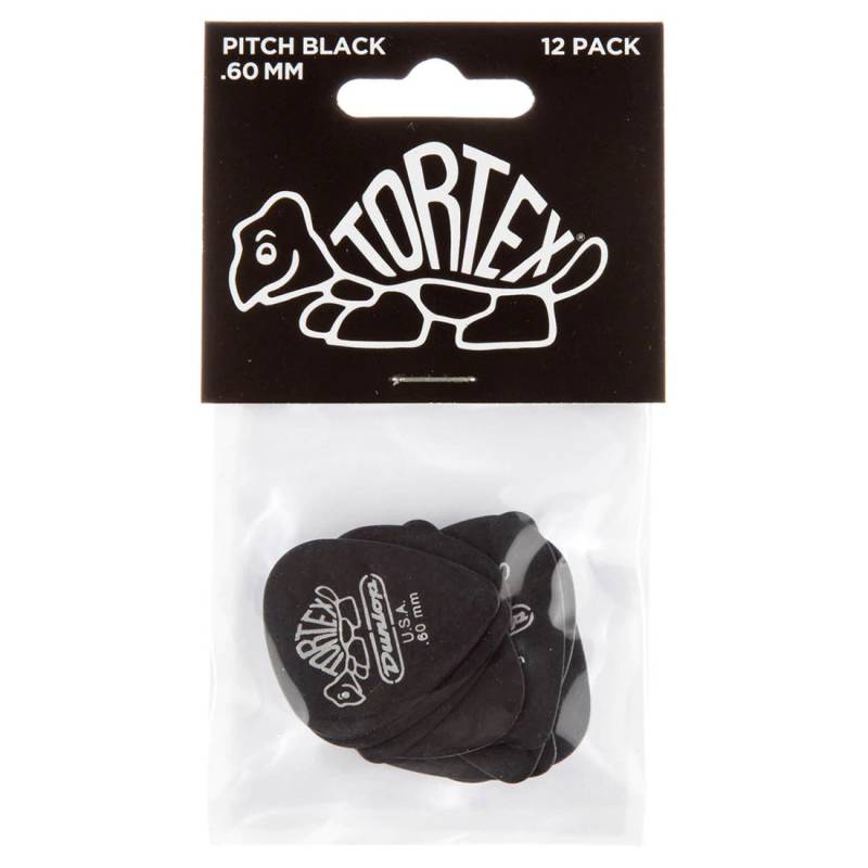 Медиаторы Dunlop 488P.60 Tortex Pitch Black Standard Player's Pack 0.60 mm (12 шт.)