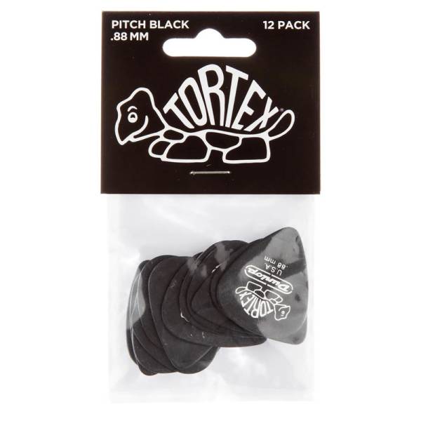 Медиаторы Dunlop 488P.88 Tortex Pitch Black Standard Player's Pack 0.88 mm (12 шт.)