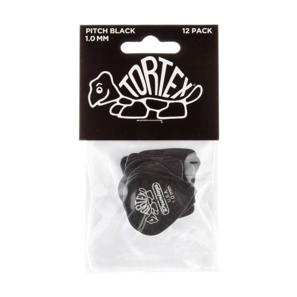 Медиаторы Dunlop 488P1.0 Tortex Pitch Black Standart Guitar Pick 1.0 mm (12 шт.)