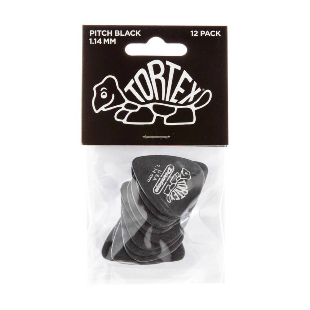Медиаторы Dunlop 488P1.14 Tortex Pitch Black Standart Guitar Pick 1.14 mm (12 шт.)