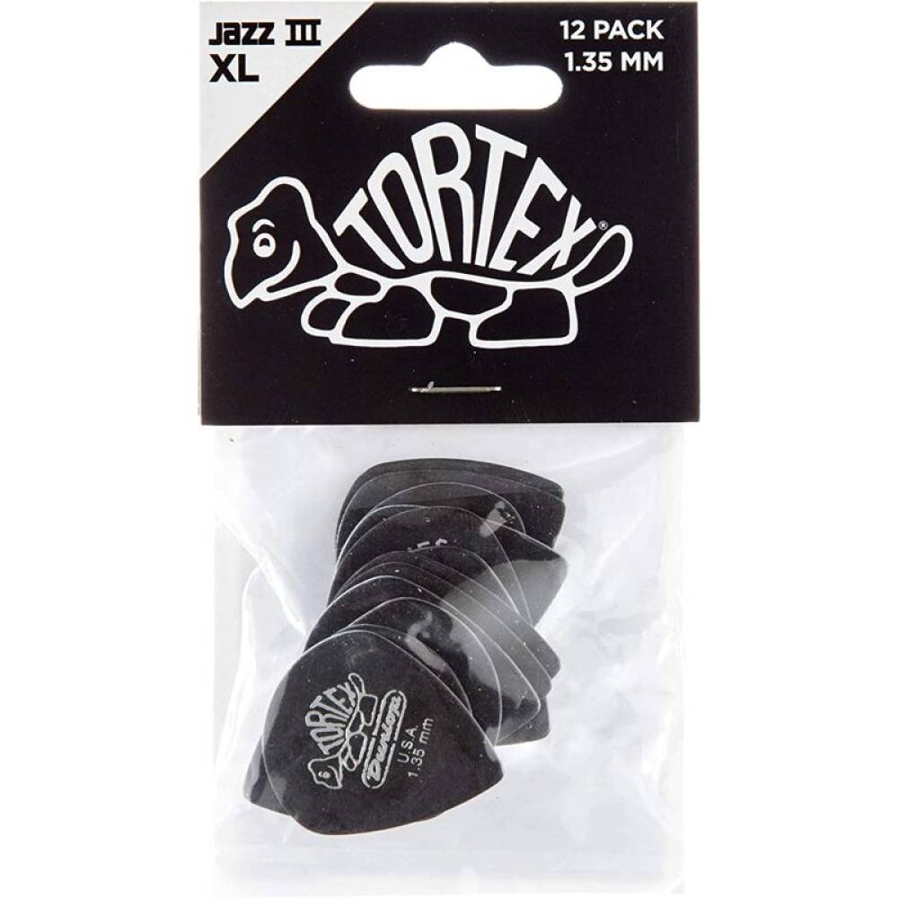 Медіатори Dunlop 498P1.35 Tortex Jazz III XL Player's Pack 1.35 mm (12 шт.)
