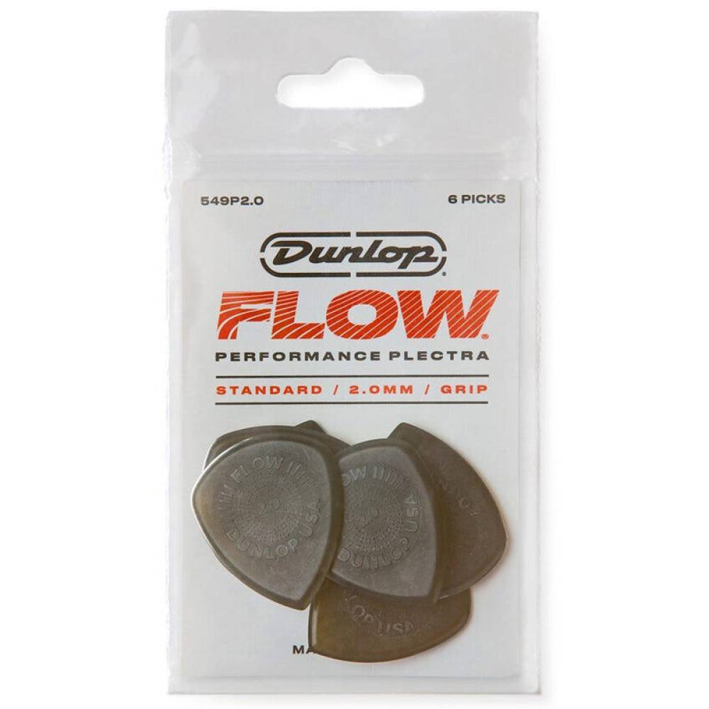 Медіатори Dunlop 549P2.0 Flow Standard Grip Picks 2.0 mm (6 шт.)