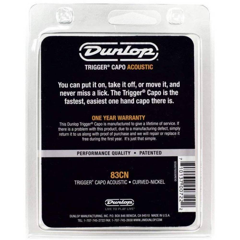 Каподастр Dunlop 83CN Acoustic Trigger Capo Nickel
