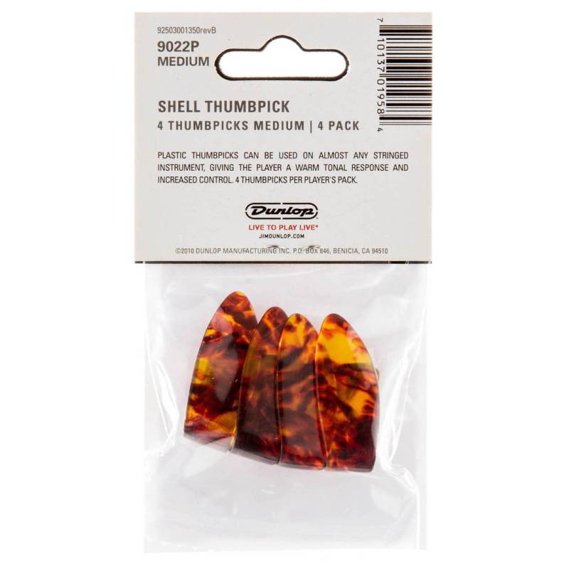 Медіатори Dunlop 9022P ThumbPick Medium Shell (4 шт.)