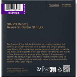 Струни для акустичної гітари Dunlop DAB1152 Bronze 80/20 Medium Light 11/52