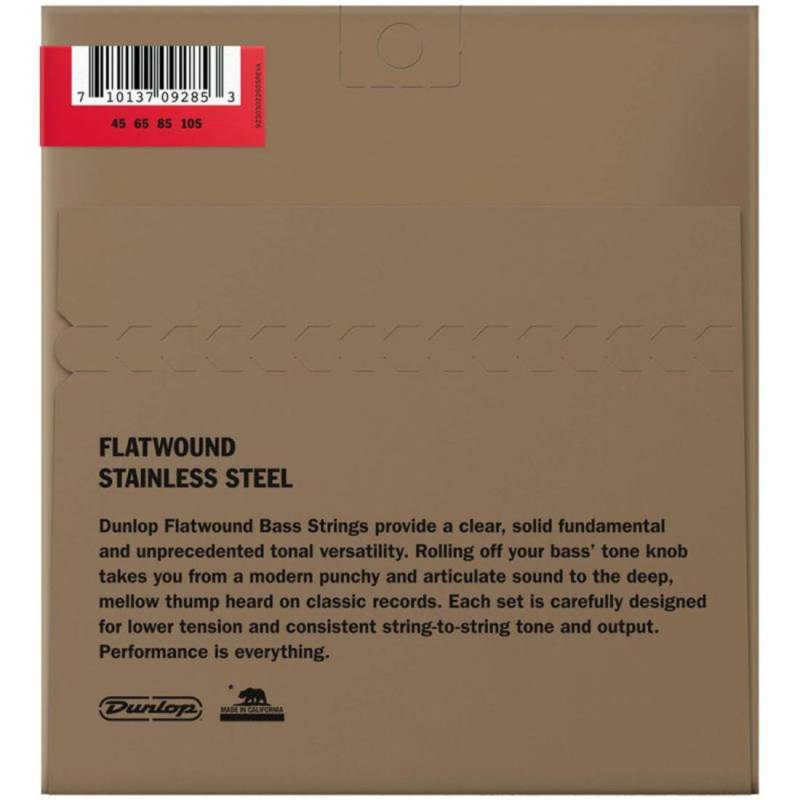 Струны для бас-гитары Dunlop DBFS45105 Stainless Steel Flatwound Medium 45/105