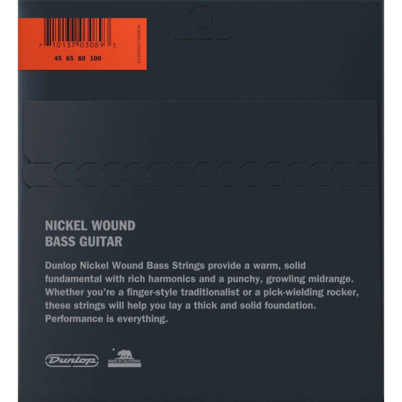 Струны для бас-гитары Dunlop DBN45100 Nickel Plated Steel 45/100