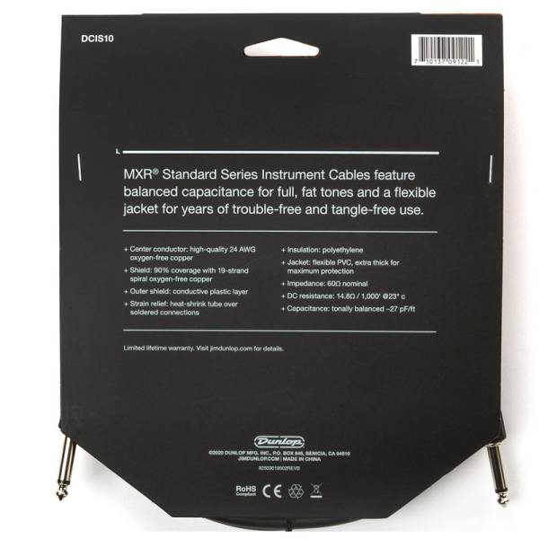 Інструментальний кабель Dunlop DCIS10 MXR Standard Instrument Cable 3.0m (10ft)