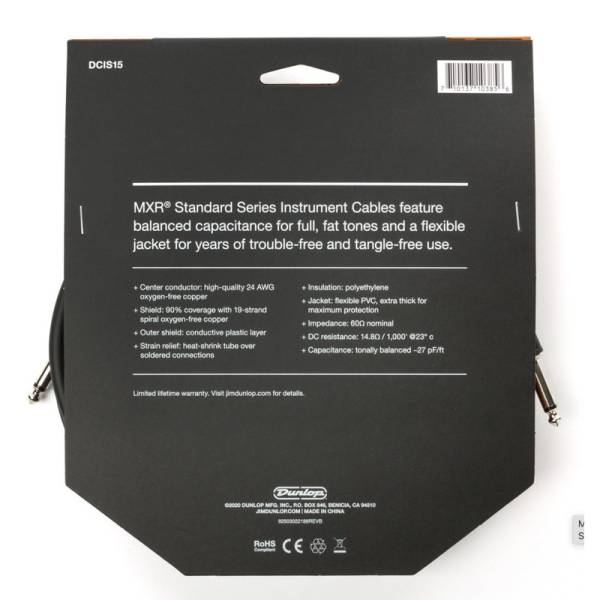 Інструментальний кабель Dunlop DCIS15 MXR Standard Instrument Cable 4.5m (15ft)