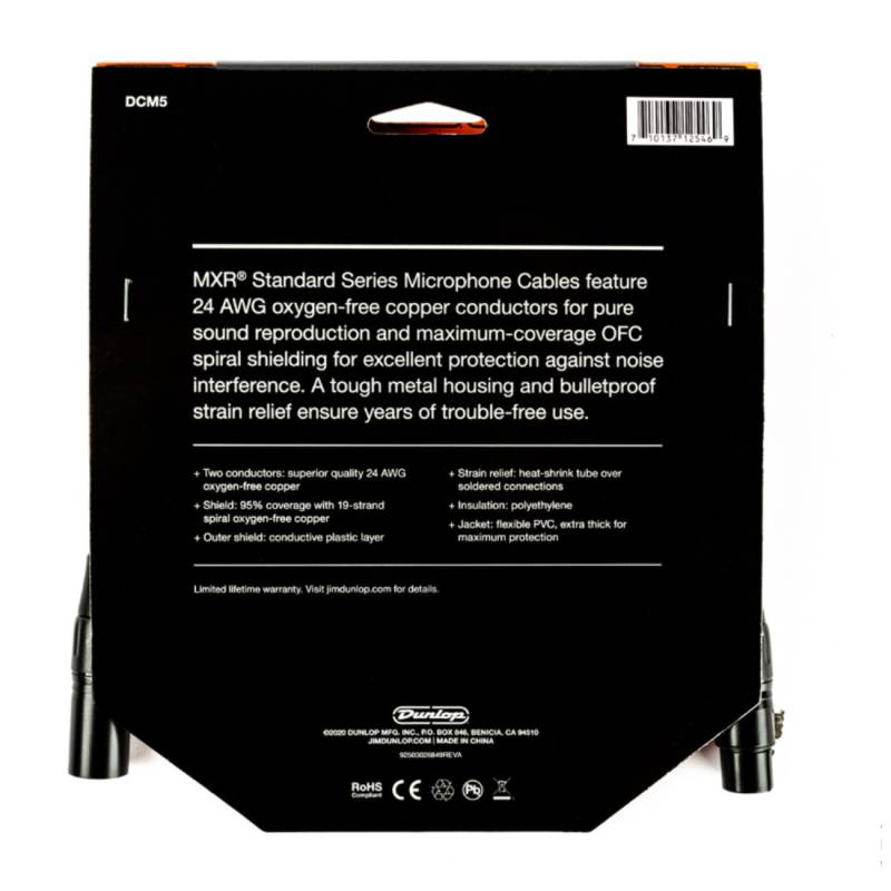 Кабель микрофонный Dunlop MXR DCM5 Microphone Cable 1,5м (5ft)