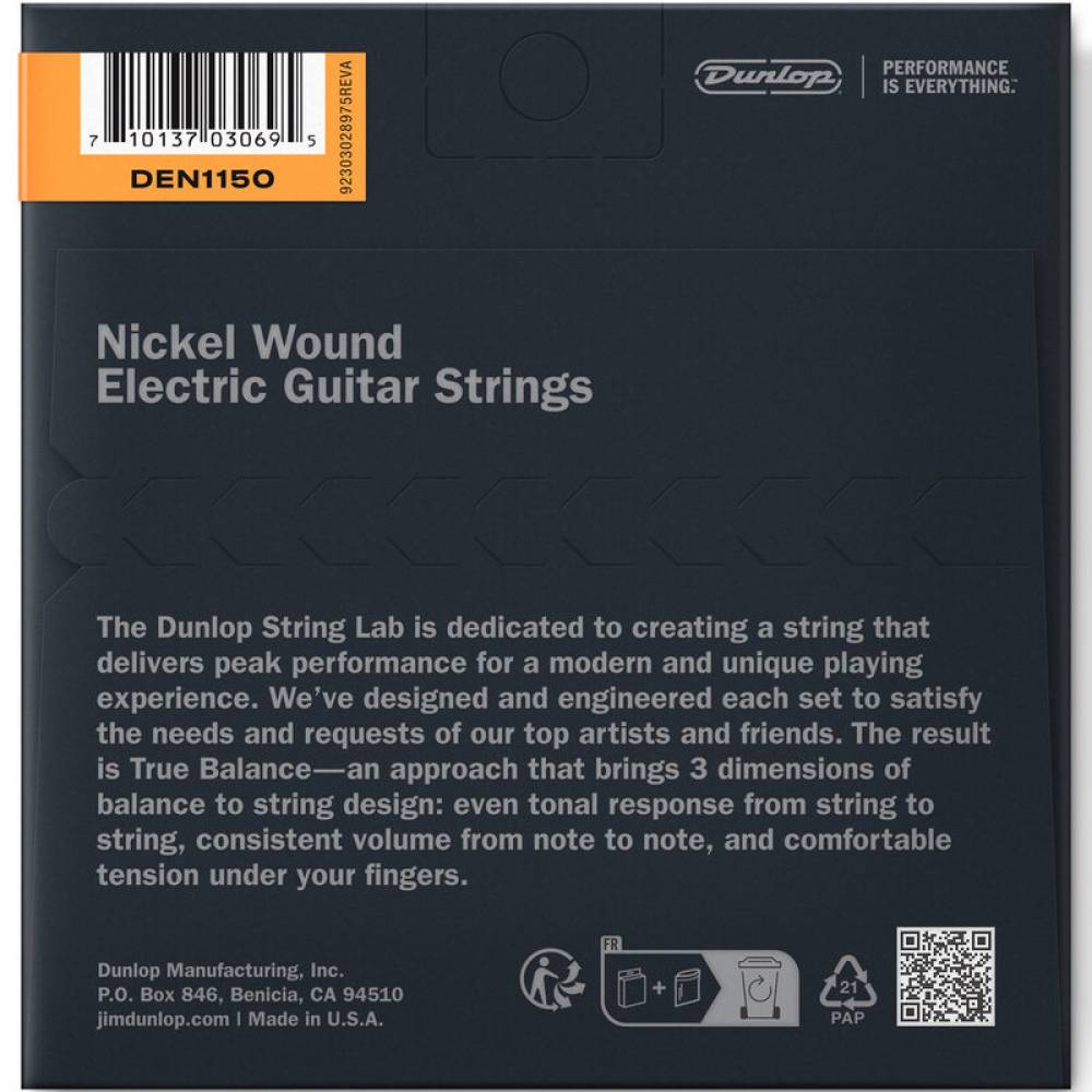 Струни для електрогітари Dunlop DEN1150 Medium Heavy Nickel Plated Steel 11/50