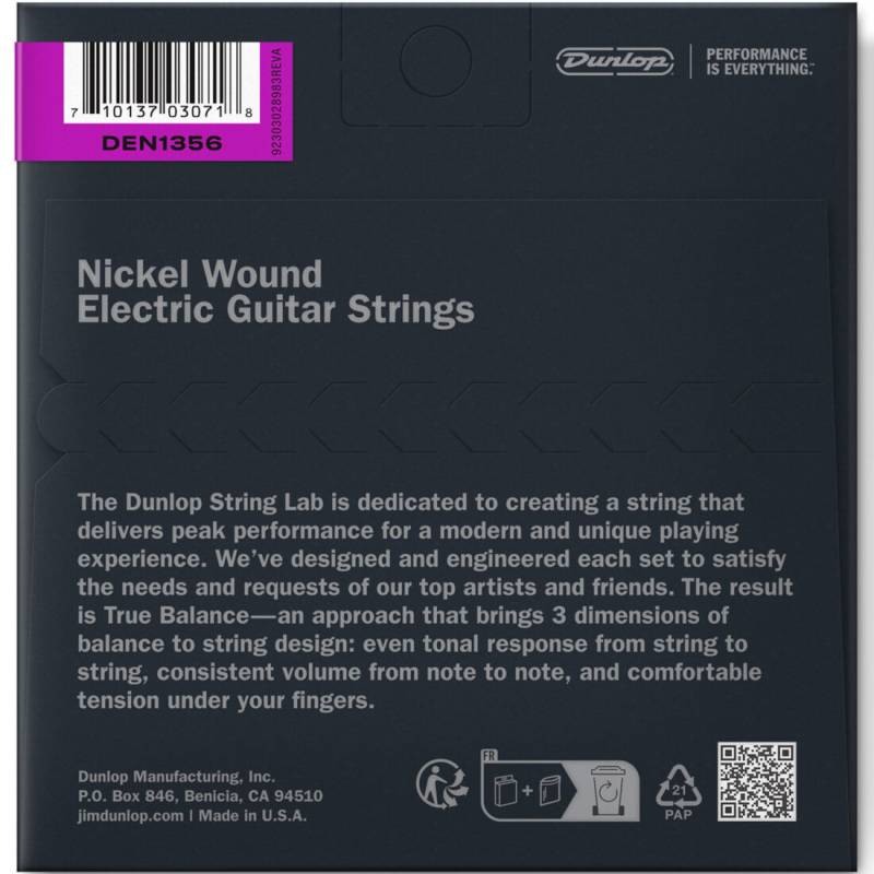 Струни для електрогітари Dunlop DEN1356 Extra Heavy Nickel Plated Steel 13/56