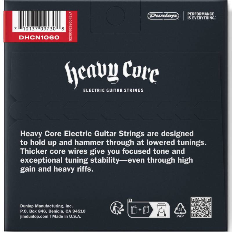 Струны для электрогитары Dunlop DHCN10606 Heavy Core 6 String 10/60