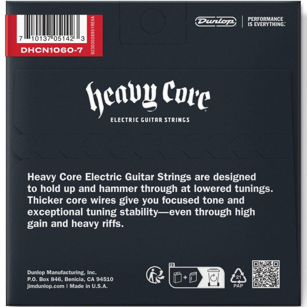 Струни для електрогітари Dunlop DHCN1060-7 Heavy Core 7 String 10/60