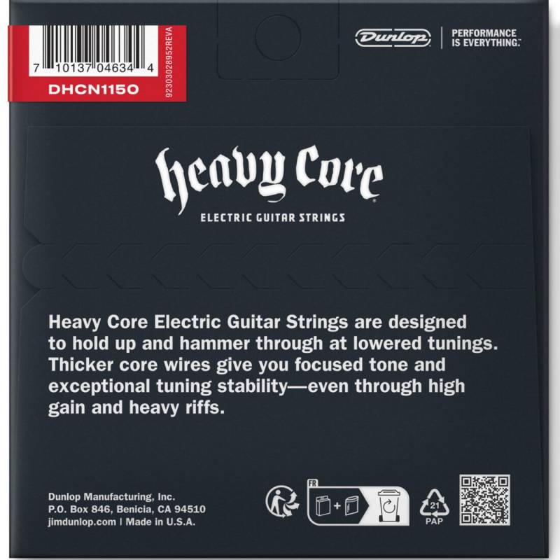 Струны для электрогитары Dunlop DHCN1150 Heavy Core Heavier 11/50