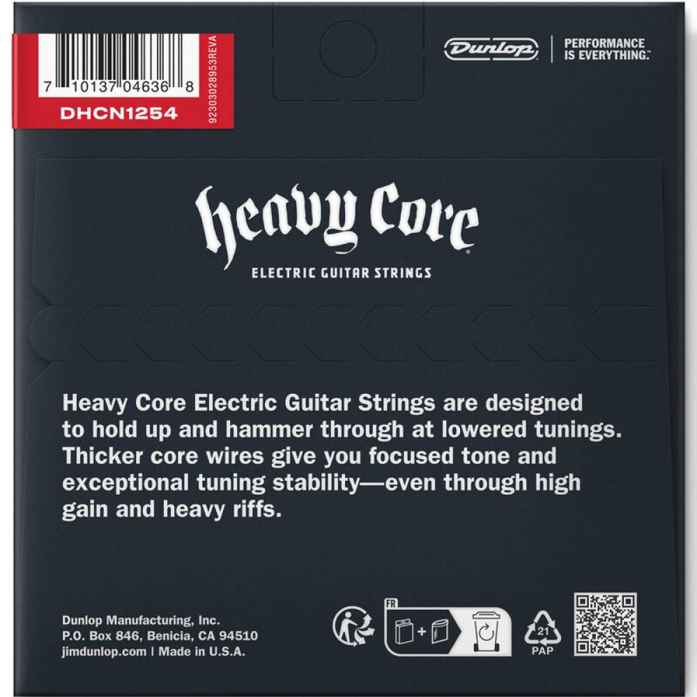 Струни для електрогітари Dunlop DHCN1254 Heavy Core Heaviest 12/54
