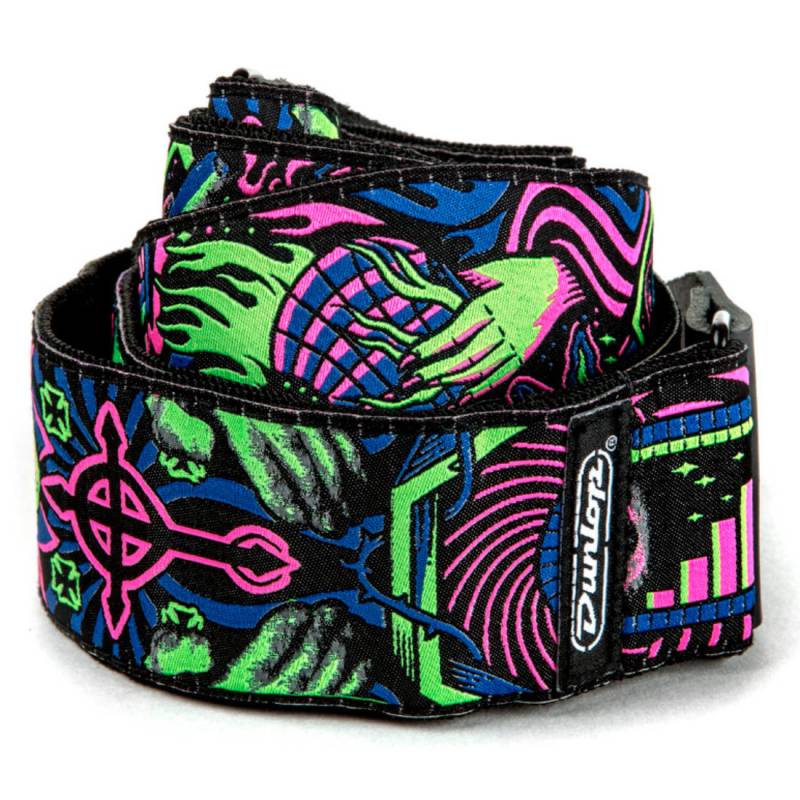 Ремень для гитары Dunlop ILD01 ILOVEDUST Headspace Green