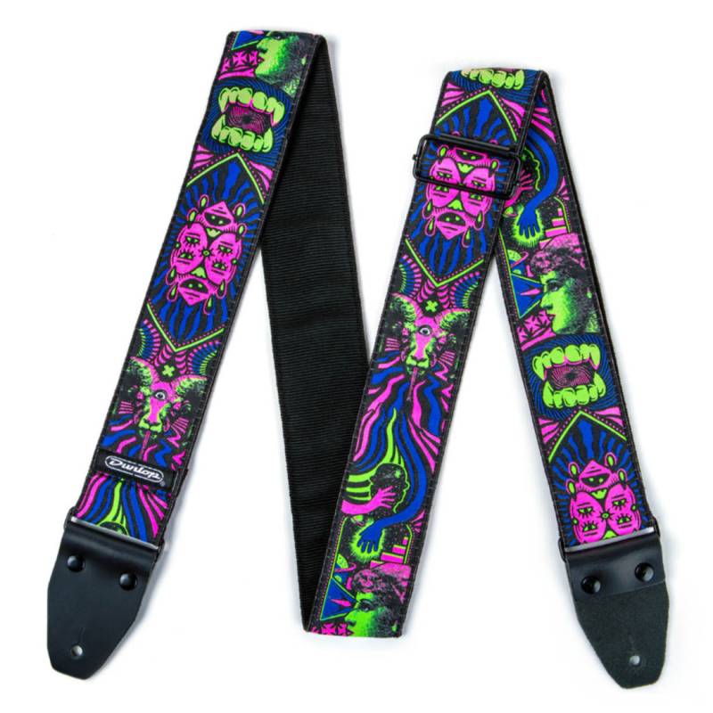 Ремень для гитары Dunlop ILD05 ILOVEDUST Strap Fangs Green