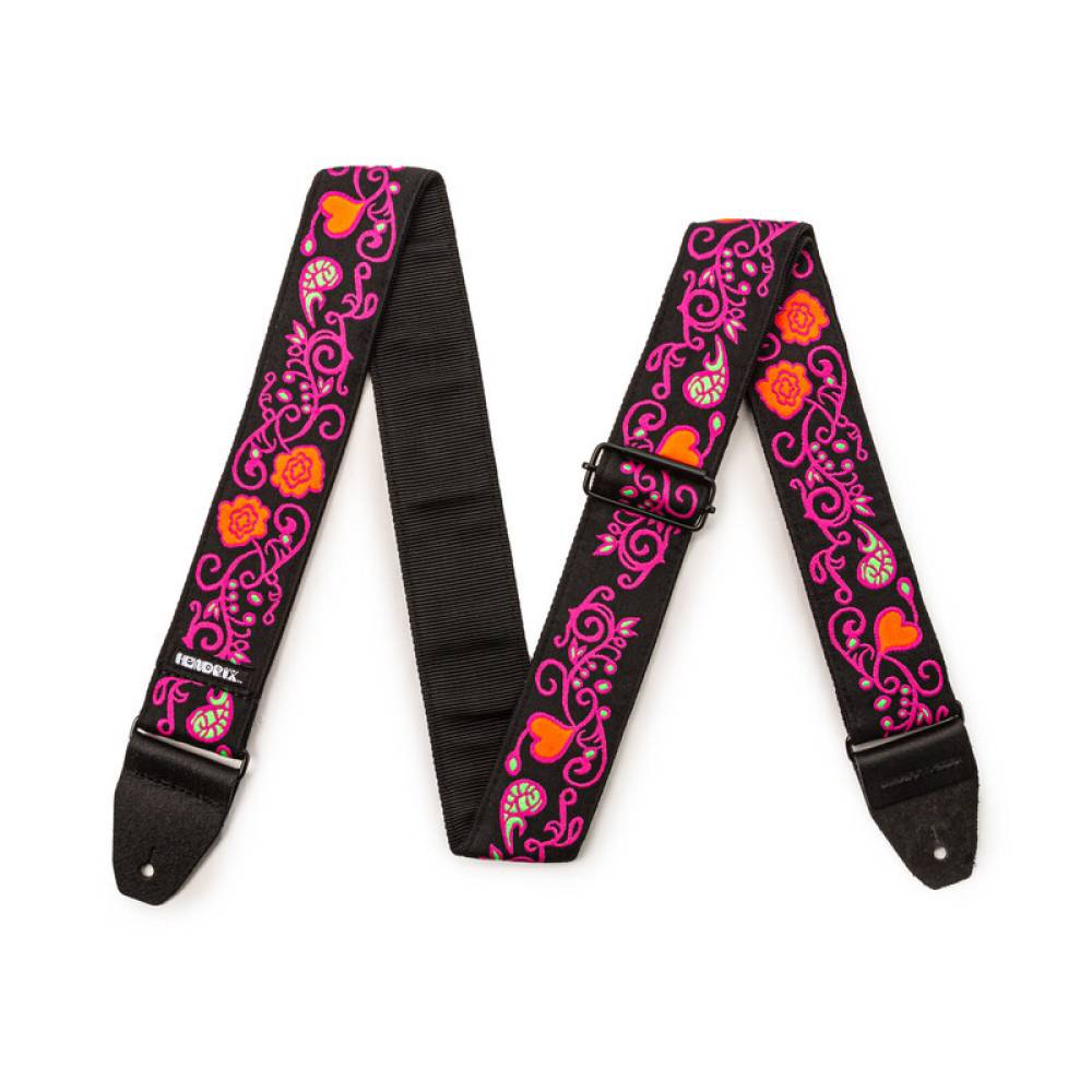 Ремень для гитары DUNLOP JIMI HENDRIX BLACKLIGHT MONTEREY PINK STRAP