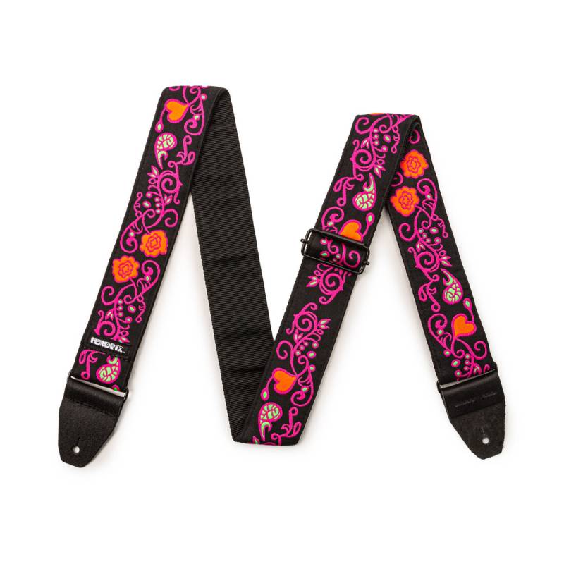 Ремень для гитары DUNLOP JIMI HENDRIX BLACKLIGHT MONTEREY PINK STRAP