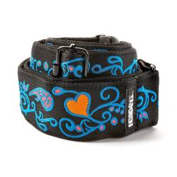 Ремінь для гітари DUNLOP JIMI HENDRIX BLACKLIGHT MONTEREY BLUE STRAP